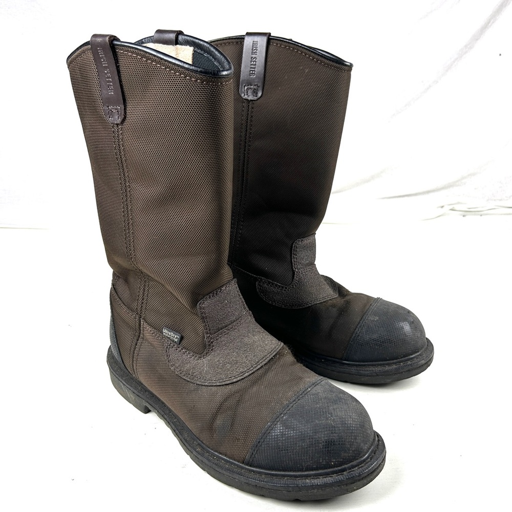 Irish Setter Mens Work Safety Toe Pull On Boots 83914 Brown Sz 11 Waterproof